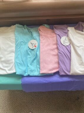 Pastel Ribbed Tank Top Bundle - Turquoise , Pink, Lavender, White ( 2 white)
